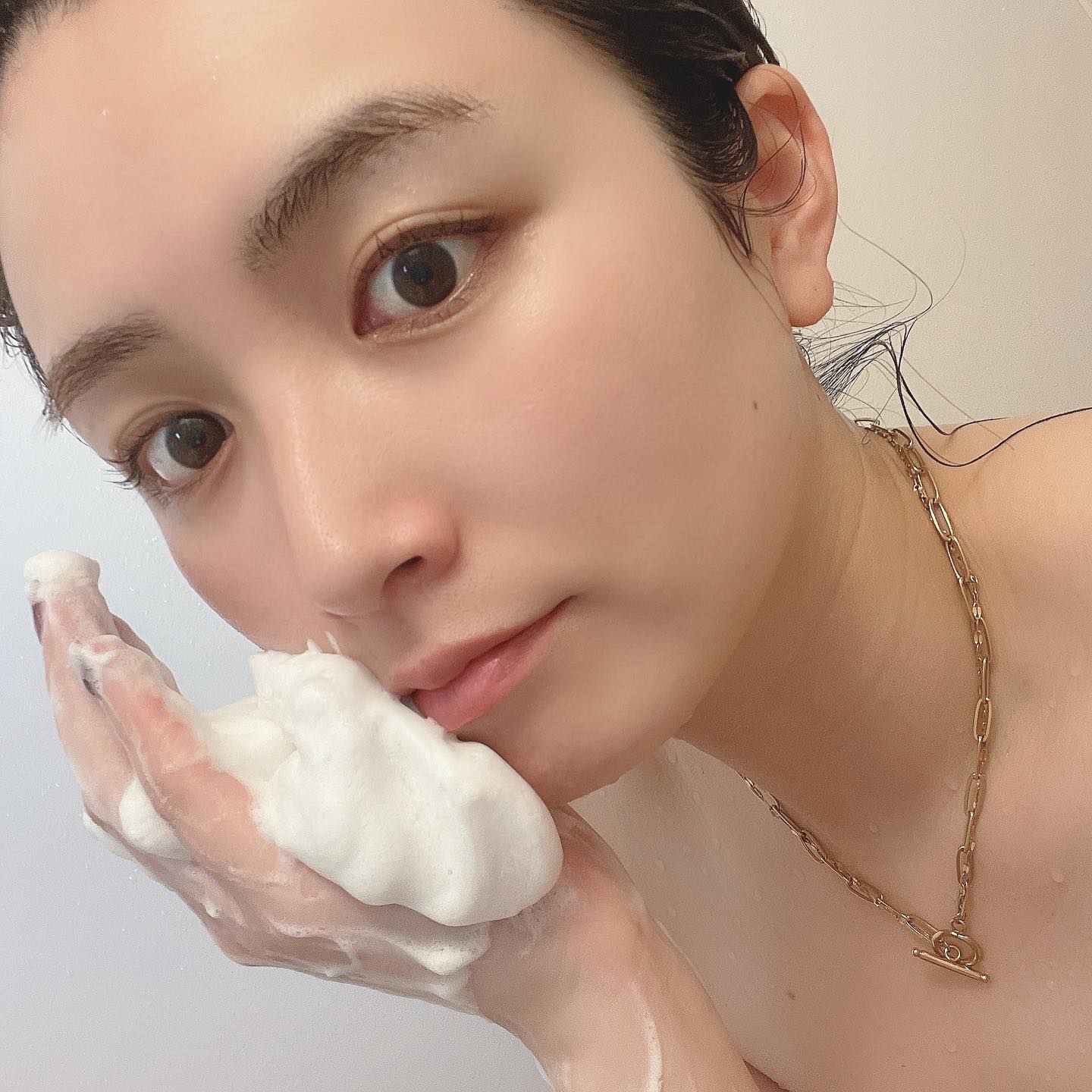口コミ投稿：もちもちふわふわ泡🤍すぐ泡立って、しっかりくたらない泡が好き😍洗い上がりさっぱり…