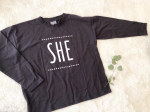 𓂃ニッセン　ロゴプリントゆるＴシャツ𓂃👧キッズ　女の子👧・デザインは………………　　SHE…………………とシンプルで良き❤️・着用SIZE  150㌢　(BIG S…のInstagram画像