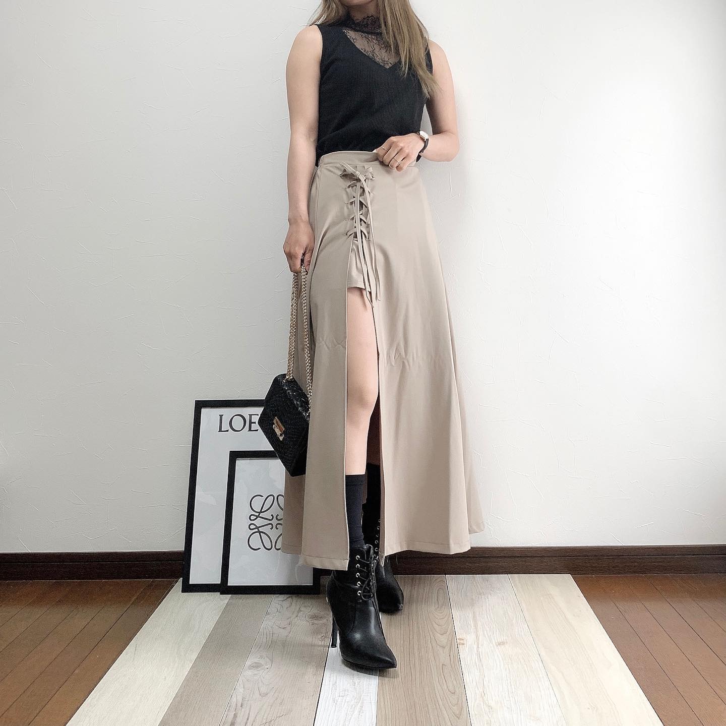 口コミ投稿：𝐜𝐨𝐨𝐫𝐝𝐢𝐧𝐚𝐭𝐞. .お気に入りのサイドスリットスカート👗このスカート履く時に必須アイテ…
