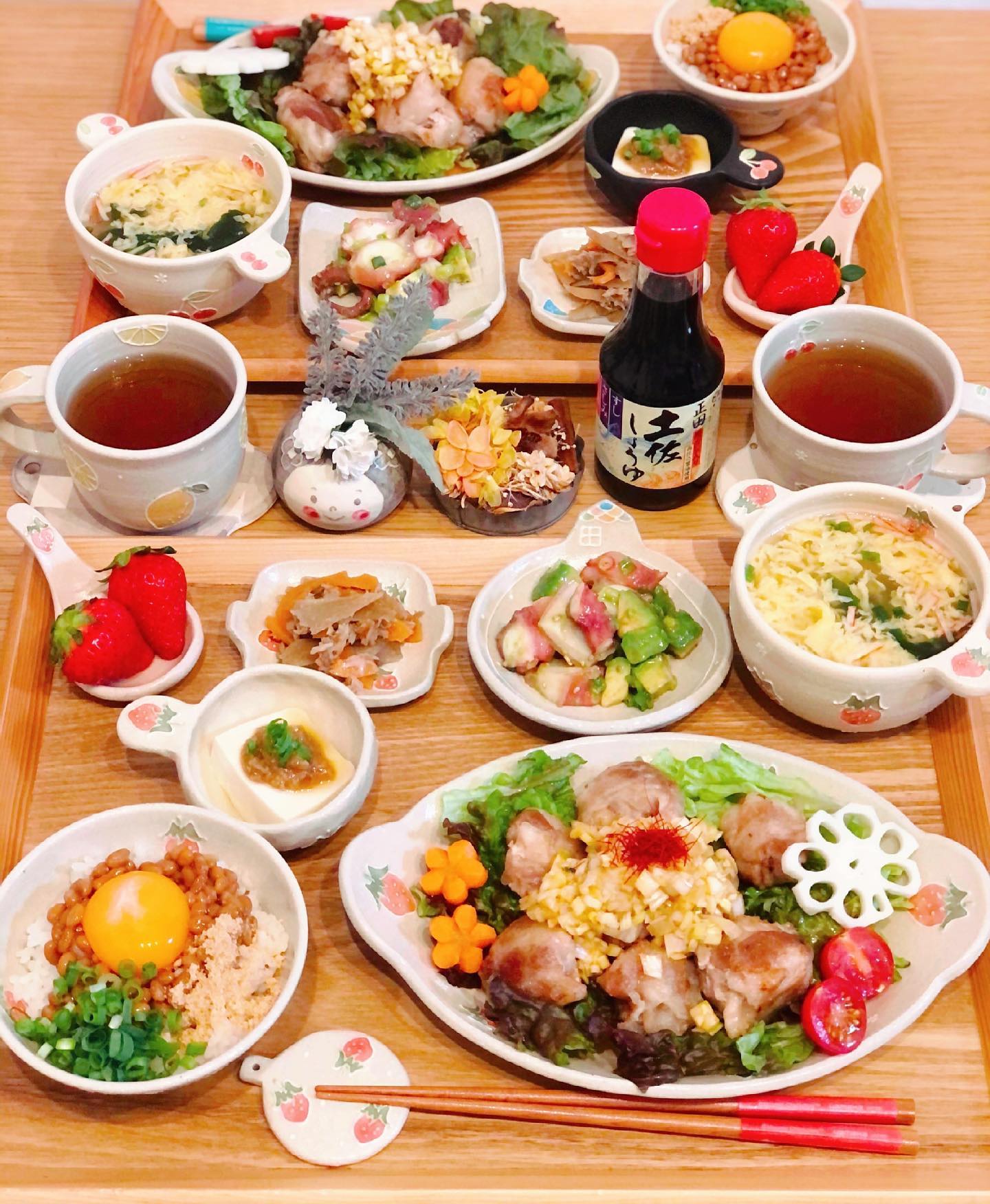 口コミ投稿：𓅿﻿﻿✎豚こまのねぎだれがけ( @mizuki_31cafe さんレシピ)﻿✎納豆ご飯onこな納豆﻿✎ たま…