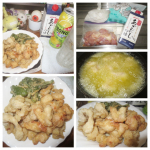 昨日(20210620)のWaShock!😱支援物資📦の「マルトモ　焙焼本あごだしつゆ」で、鶏もも肉の唐揚げ二種盛り🐓✌とご近所さんのピーマン唐揚げ👀「あごだしの唐揚げ」ちょっ…のInstagram画像