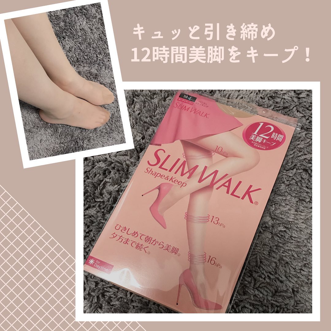 口コミ投稿：..スリムウォーク　シェイプ＆キープストッキングしっかり着圧して、美脚を12時間キ…