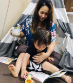 We are reading a picture book with a lot of rain☔️📚I want to cook together someday🍳Homemade yogu…のInstagram画像