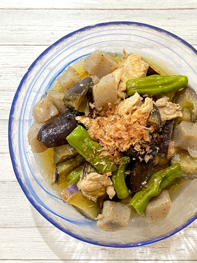 口コミ：＊【マルトモ】焙焼あごだしつゆde夏野菜と鶏肉の煮物＊の画像（1枚目）