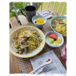 ある日のランチ🍽#野菜をMOTTO #野菜をもっと #冷たいスープ #スープ #ベジMOTTO #簡単ベジ #monipla #monmarche_fan#ベランダカフェ #ベランダ活動のInstagram画像