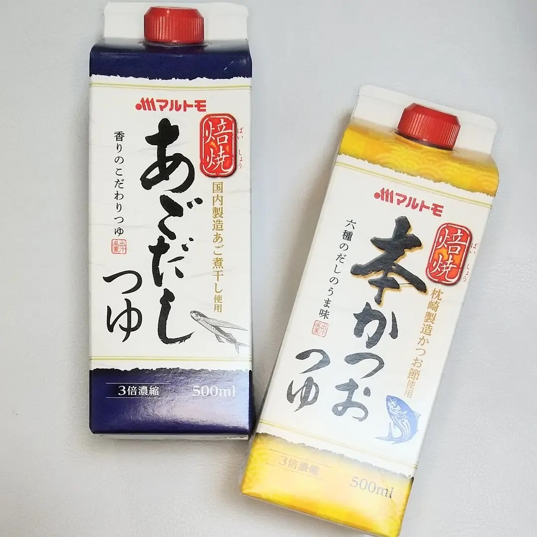 口コミ投稿：マルトモ株式会社さんの「焙焼本かつおつゆ500ml」と「焙焼あごだしつゆ500ml」をお…