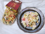 @nakato_selection から販売されている ダラコスタ ラブパスタを使ってマヨーネーズパスタサラダを作ってみました😆ハートの形をした3色のパスタでカラフルで可愛いです💕パス…のInstagram画像