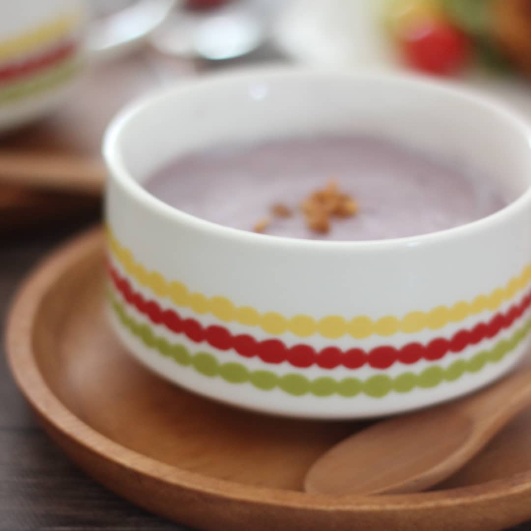 口コミ投稿：紫のじゃがいも、シャドークイーンで作る豆乳ポタージュハロウィン当日、出かけてい…