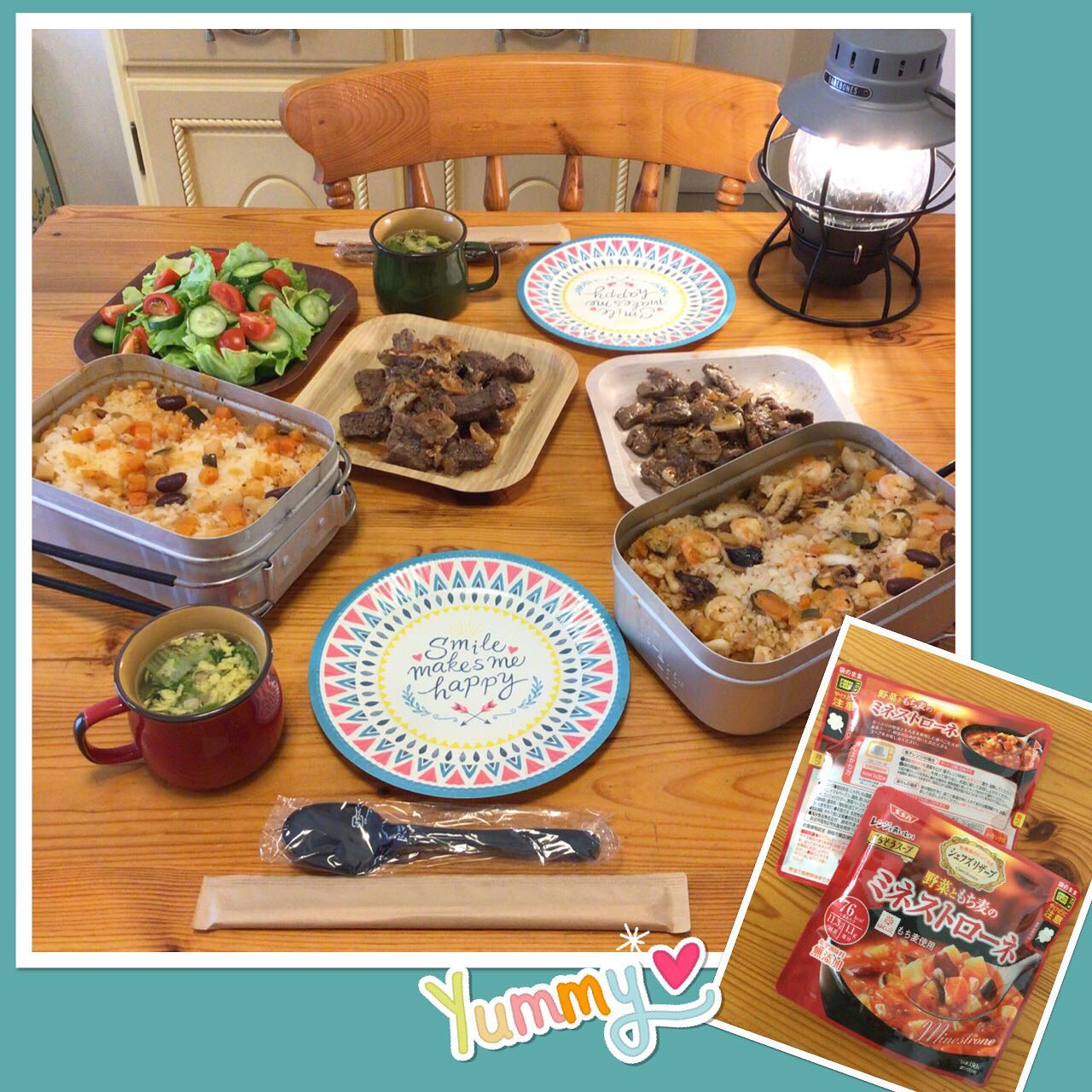 口コミ投稿：ミネストローネを使って、キャンプ飯を作りました。美味しい！😋👍Ho usato il minestr…