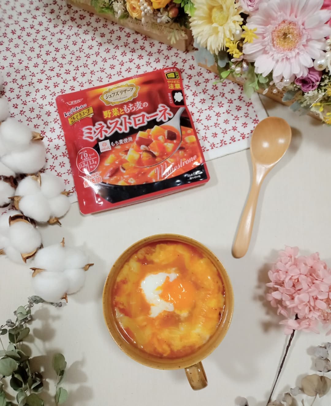 口コミ投稿：#SSK #清水食品 #シェフズリザーブ #野菜ともち麦のミネストローネ #スープアレンジ…