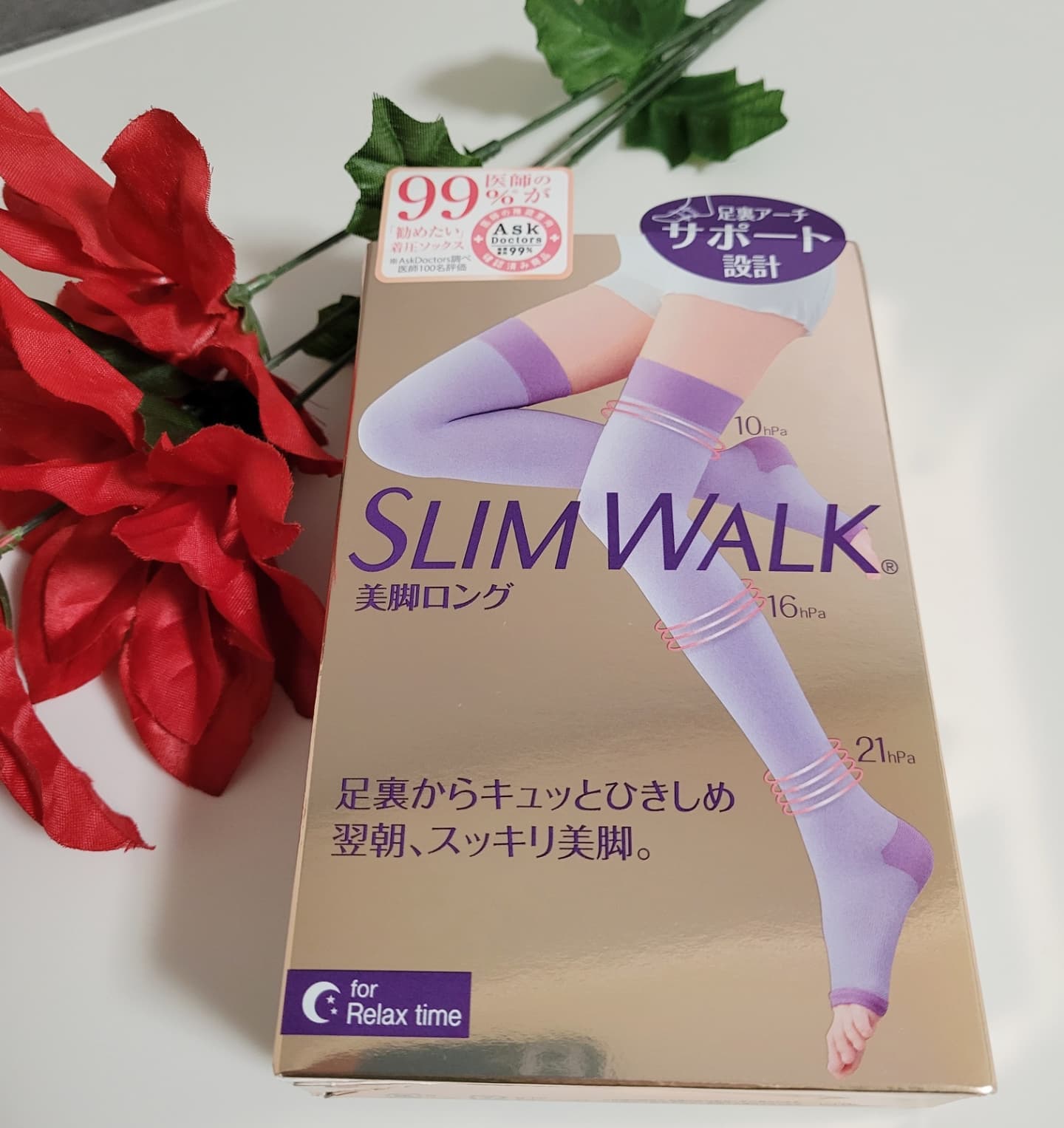 口コミ投稿：@slimwalk_pip スリムウォーク 美脚ロング🚶‍♀️足首から太ももまで着圧してくれて、土…