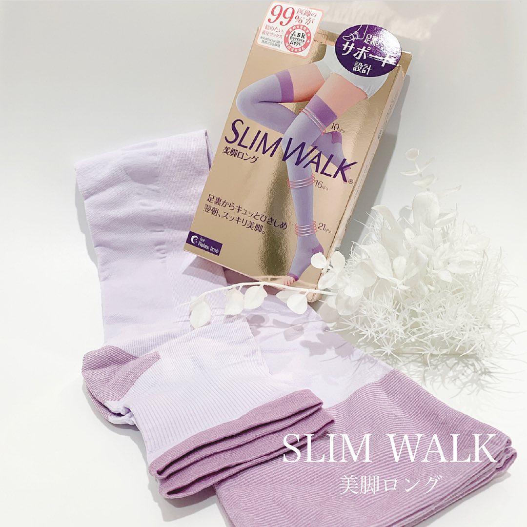 口コミ投稿：・・・着圧ソックスといえばSLIM WALKそのSLIM WALKの中でも夜にぴったりな美脚ロン…