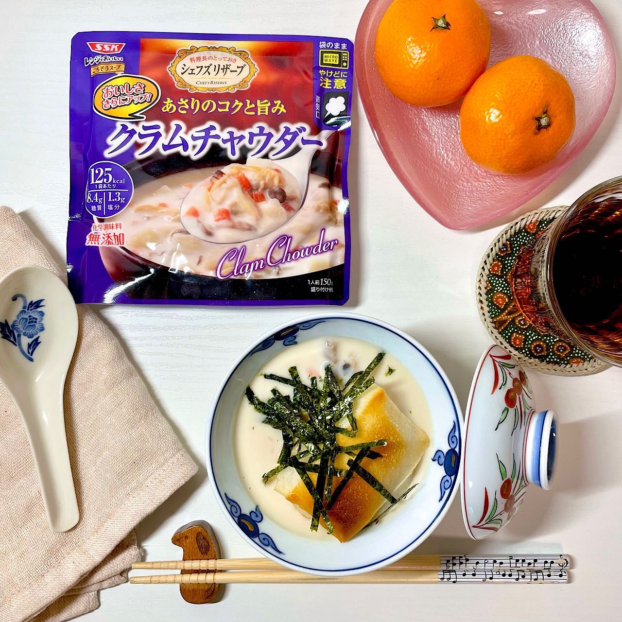 口コミ投稿：Mochi & clamchowder☺️🍲普通のお餅に飽きた人〜🙋‍♀️クラムチャウダーのお雑煮作って…