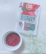 🧡今日のご飯🧡今日はこの奇跡の野菜！！＼RED BEET ドライビーツチップ／を使ってお料理しました🎵作ったのはドライビーツと玉ねぎ、じゃがいも、豆乳、コンソメのポタージュ…のInstagram画像