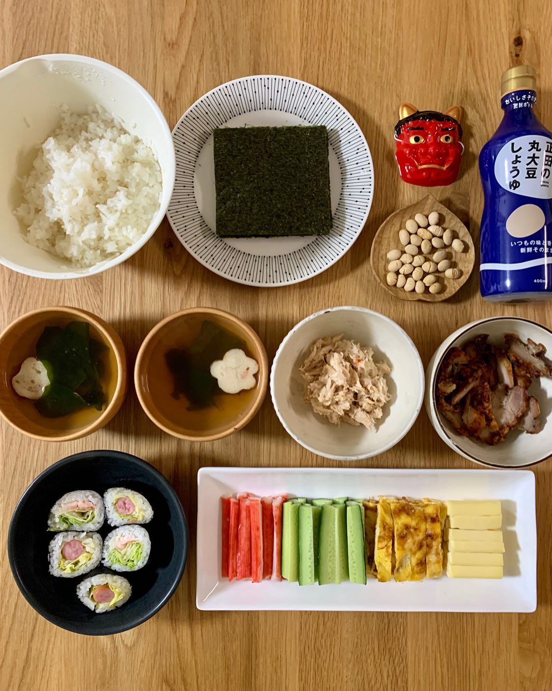 口コミ投稿：節分👹生もの食べられない人の手巻き寿司パーティー🍣丸大豆をじっくり仕込み、普通の…