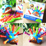 子どもが飛びつくビビットなカラーの玩具！柔らかいスティックも1歳の子がにぎにぎして脳を刺激してくれる。.#ラーニングリソーシズ #手指の運動 #ハリネズミ #ファインモータースキル #mo…のInstagram画像
