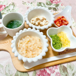 ♡ 離乳食 ♡ ㅤㅤㅤㅤㅤㅤㅤㅤㅤㅤㅤㅤㅤㅤㅤㅤㅤㅤㅤ❁ささみとお野菜の混ぜごはん❁ブロッコリー&さつまいも❁納豆とお豆腐の和え物❁かぶのスープ❁いちごㅤㅤㅤㅤㅤㅤㅤㅤ…のInstagram画像