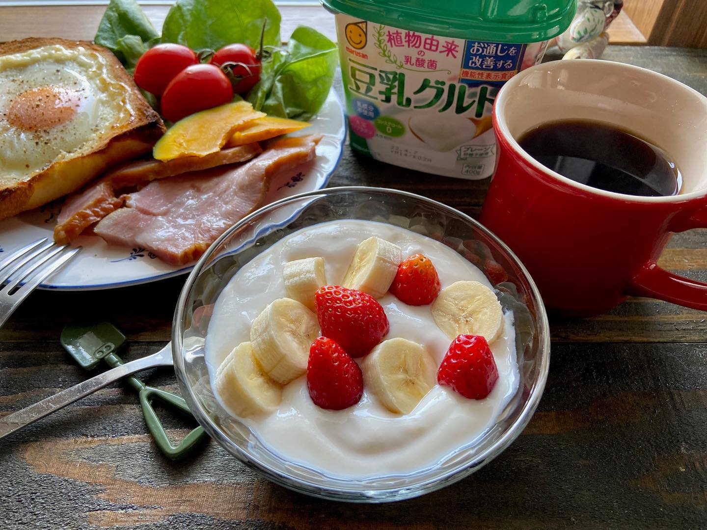口コミ投稿：𓎩𓌈　今朝の朝食お弁当を作らなくて良い休日の朝はのんびり支度ができます。自家製食…