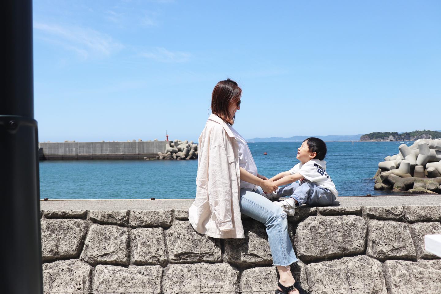 口コミ投稿：９month🤰#sonandmom 今年は海もプールも👨🏾任せになるから、出産前に行けてよかった♡.…