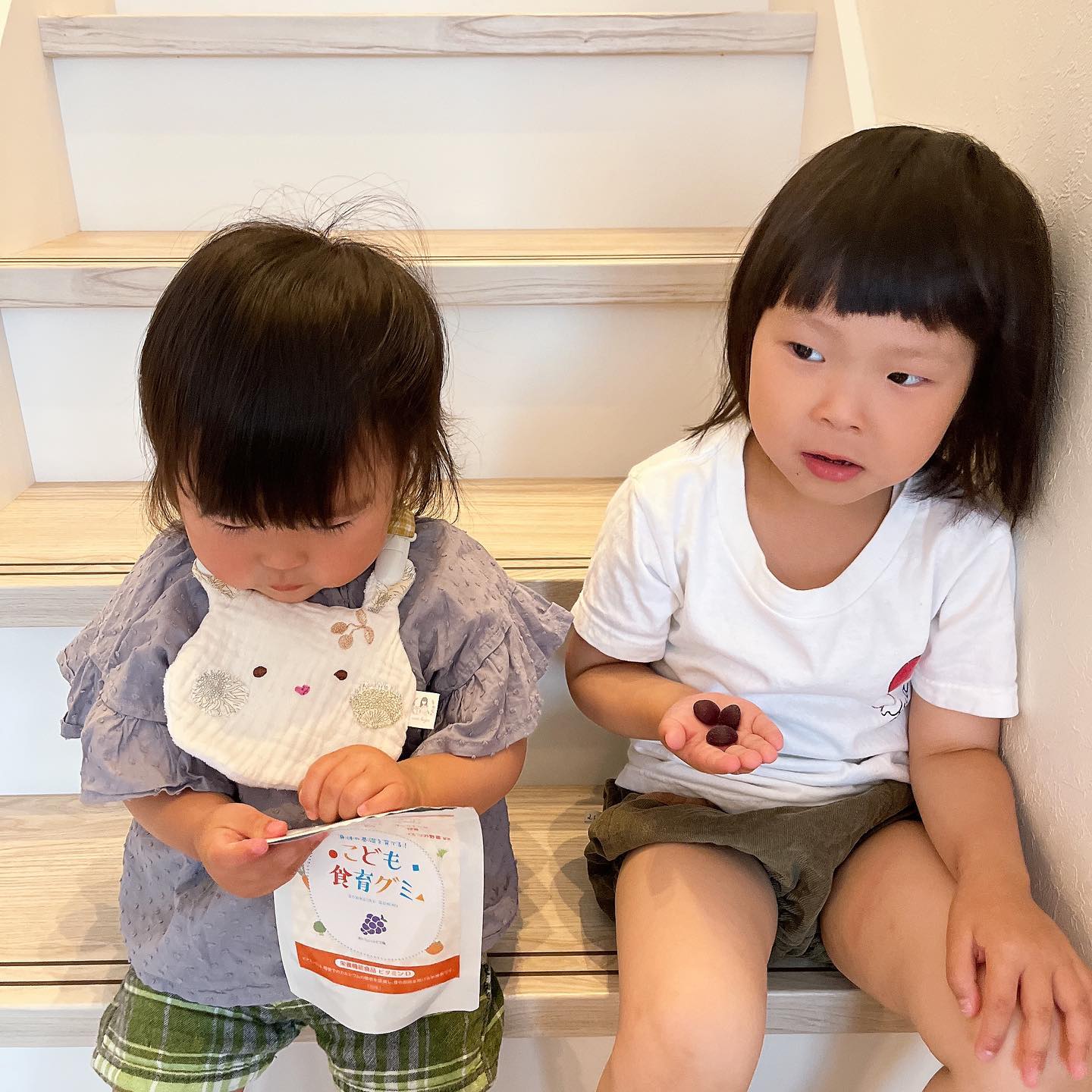 口コミ投稿：子どもたちの栄養に食育グミ💙💛💚いつも取り合いしながら食べる🤣弾力あって噛む力もつ…