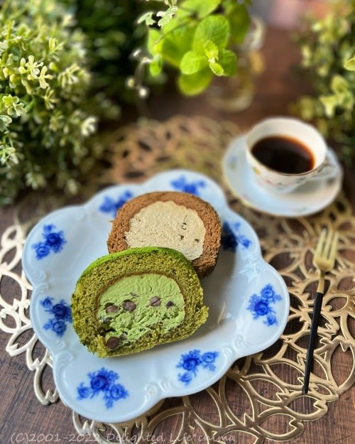 口コミ：抹茶と白ほうじ茶の濃厚クリーム♡大山の香り ろ～るセットの画像（1枚目）