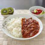 ・今日のお昼ごはん〜ハヤシライス〜...富士貿易様（@fujitrading_lfq）の 「キアーラ 有機カットトマト」を使って、お昼ごはんにハヤシライスを食べました。.…のInstagram画像