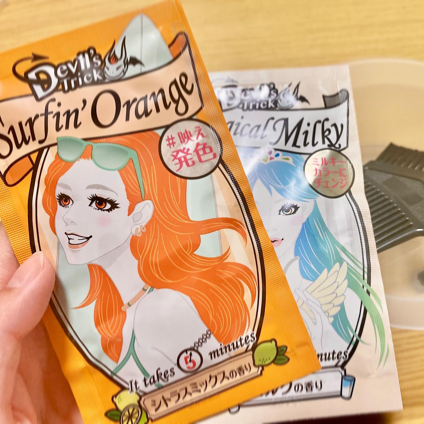 口コミ投稿：デビルズトリック♡サーフィンオレンジ🏄🧡とマジカルミルキーをmixして使用しました😆💕(…