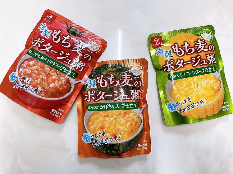 口コミ投稿：@hakubaku_official さまの、冷製もち麦のポタージュ粥3種をモニターさせて頂きまし…