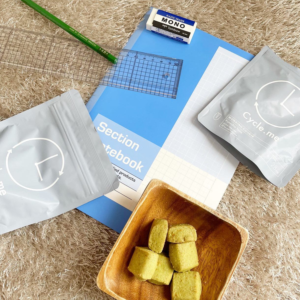 口コミ投稿：.こちらは、ワーキングクッキー🍪（ピスタチオテイスト、キャロブテイスト）手軽にお…