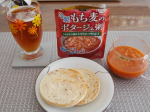 ✩.*˚.モニプラ経由で@hakubaku_official の｢冷製もち麦のポタージュ粥｣頂きました。.冷やして、朝ごはんにしました。パンに付けて食べると美味しい💕暑い日…のInstagram画像