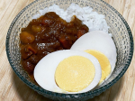 #煮卵 #チリコンカン #カレー #ライス #おいしい#野菜をMOTTO #野菜をもっと #ベジMOTTOスープ #モンマルシェ #カレー #monipla #monmarche_fan #egg …のInstagram画像