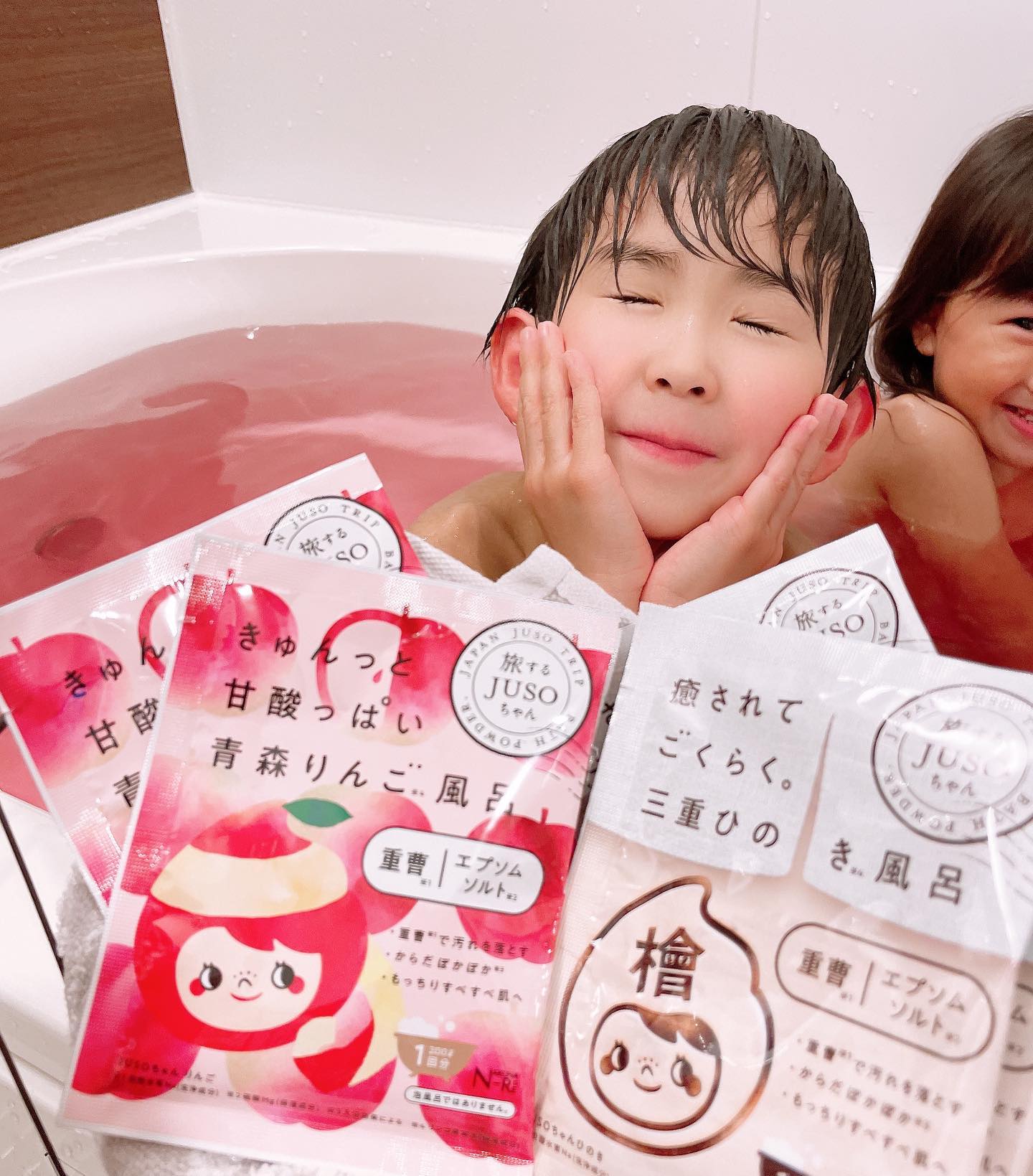 口コミ投稿：𓅯𓆸𓈒𓂂𓏸⁡可愛いパッケージのJUSOシリーズ⁡JUSO BATH POWDER（りんご）⁡旅するJUSOちゃ…