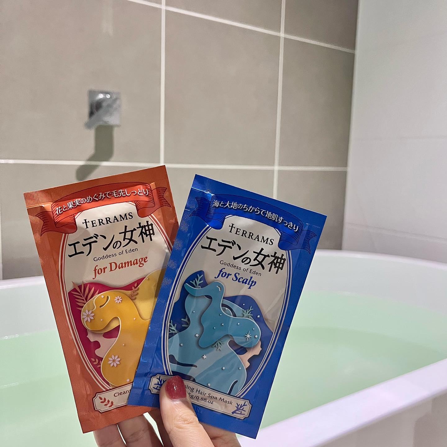 口コミ投稿：🛁洗えるヘッドスパ「テラムス　エデンの女神」2包セットのモニター品を試しています…