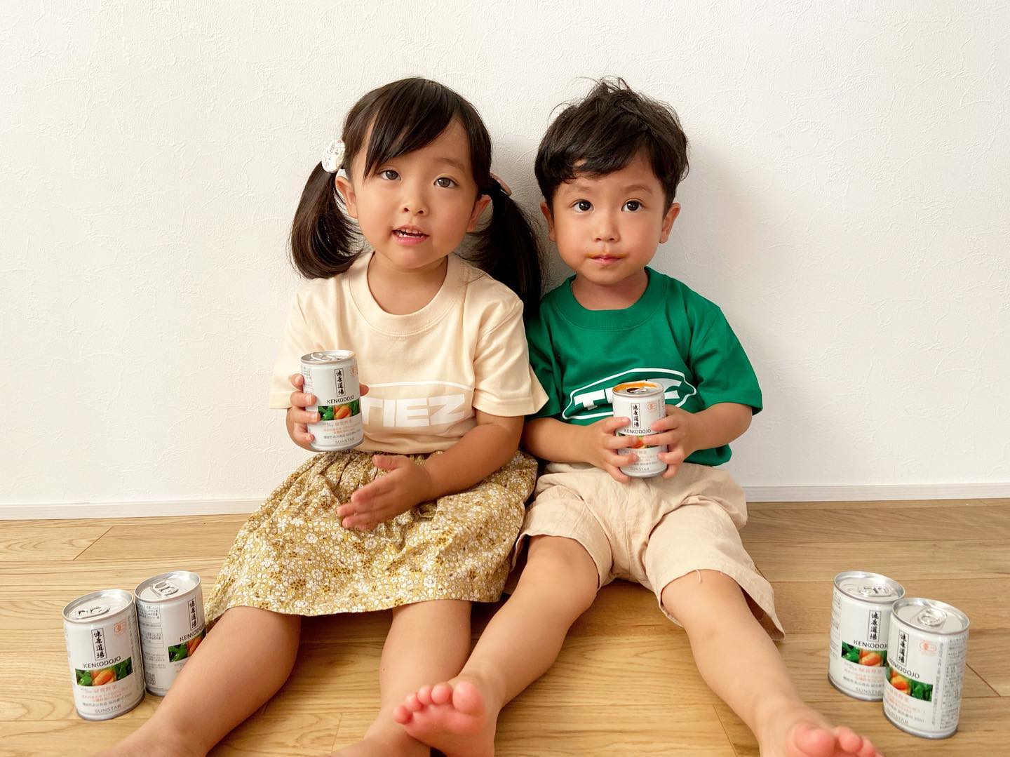 口コミ投稿：..最近偏食な2人👧👦..野菜不足を感じたので健康道場 カラダにユウキ 緑黄野菜を飲んで…