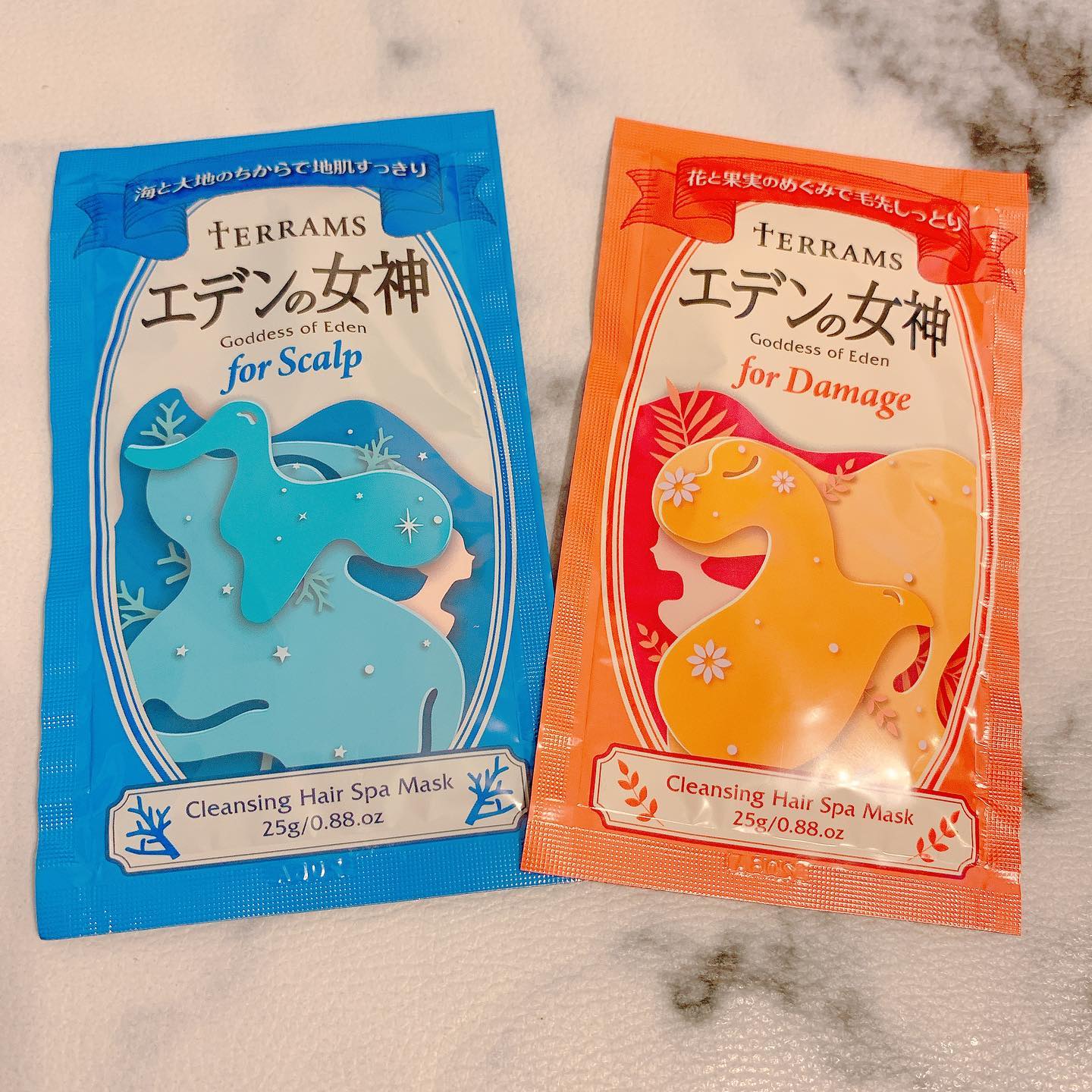 口コミ投稿：テラムス　エデンの女神🏹🧡💙シャンプー🤍トリートメント🤍ヘアマスク１つで3役こなして…