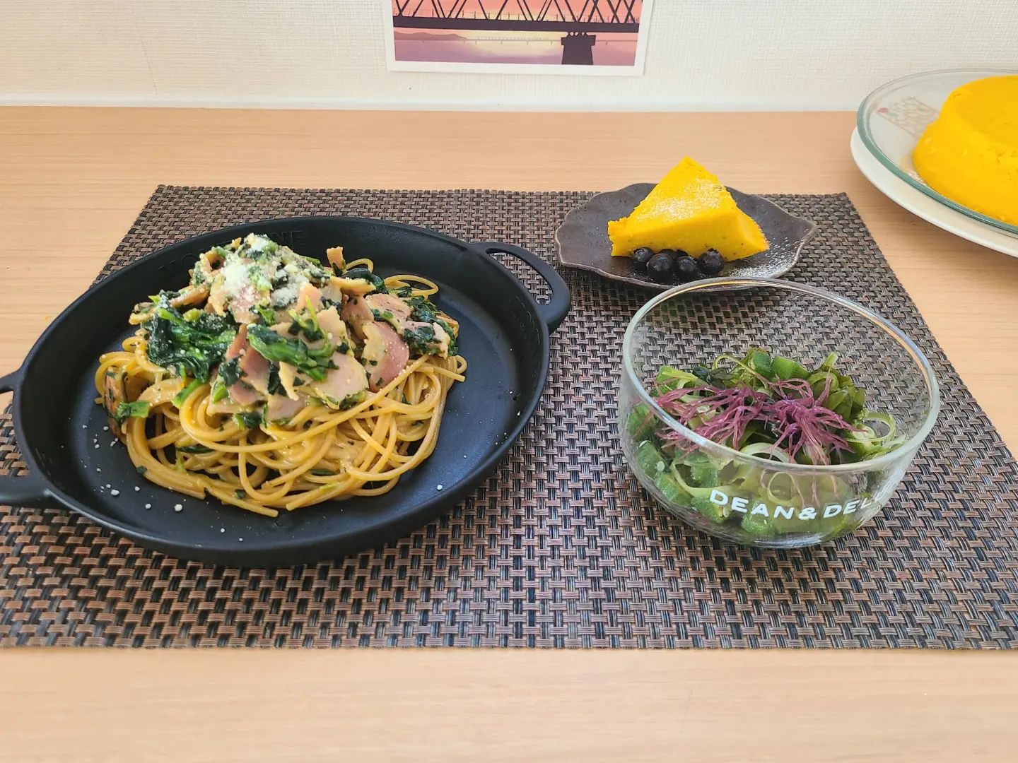 口コミ投稿：#パスタランチ#カルボナーラ海藻サラダ#カボチャケーキカボチャケーキは朝焼いたもの…
