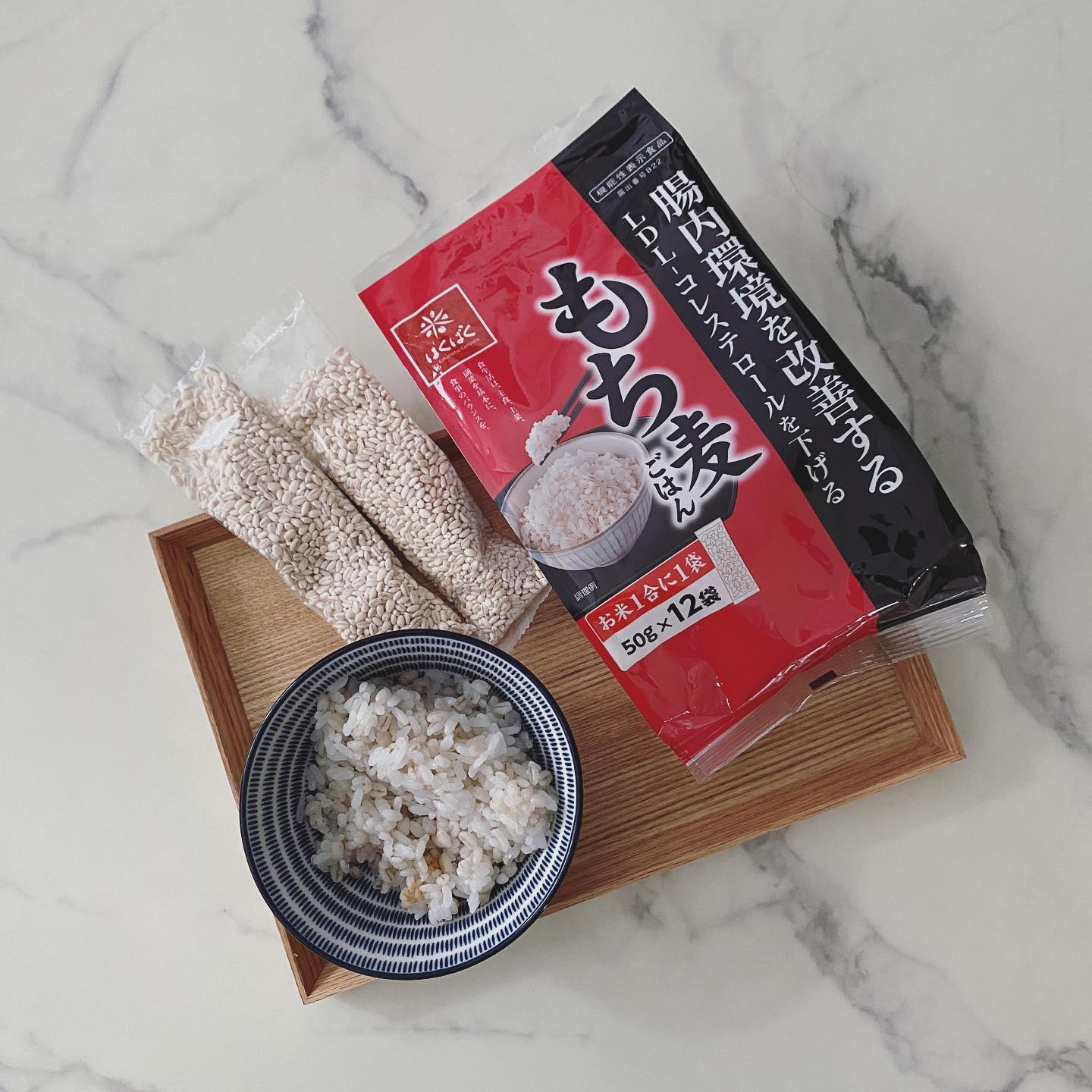口コミ投稿：．はくばくの機能性もち麦ごはんを食べてみました💗機能性もち麦ごはんには水溶性食物…
