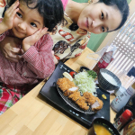 Happy to eat tonkatsu for the first time in a while✨✨My family is very supportive, so that helps( …のInstagram画像