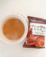 魚介系のお出汁の中でもエビは風味が良くて美味しくて大好きです❤️温野菜とかクルトンを入れてアレンジしてみようかな☺️#PR #ピルボックスジャパン株式会社 #オマール海老のビスク #オマー…のInstagram画像