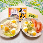 2種類のポテトサラダでいただきます😋おうちごはんに粉末うどんスープ🍜でアレンジおうちごはん寒い毎日お世話になってる「正田 粉末うどんスープ」をうどん以外でも楽しんでます😊🎵１袋1…のInstagram画像