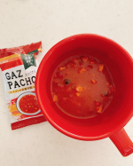 フリーズドライのガスパチョ味も風味も🙆‍♀️ゴロゴロ入った具には食感もあって食べ応えあります✨チーズ、牛乳、リゾット…アレンジ楽しそう💕#PR #ピルボックスジャパン株式会社 #ガスパチ…のInstagram画像