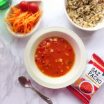 ピルボックスのフリーズドライ製法のガスパチョ. 🍅 やさしい甘みが特徴のポルトガル産トマトのペースト🍅 フレッシュさが特徴のイタリア産トマトのジュース漬け特別な２種類のトマトを使うことで、バラ…のInstagram画像