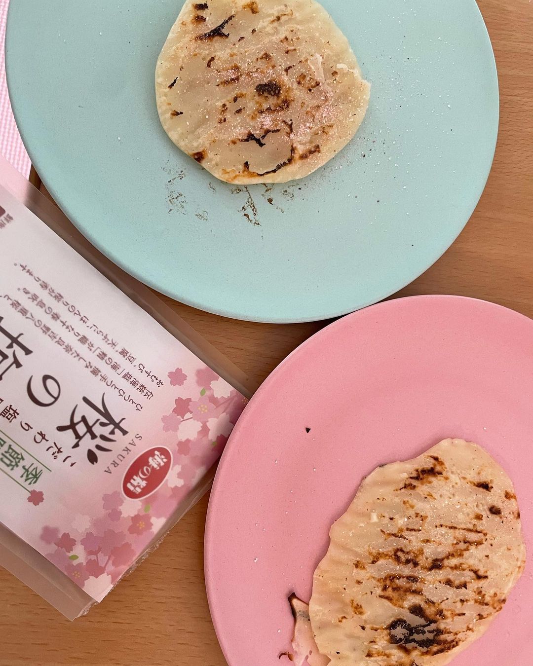 口コミ投稿：桜の塩🌸をつかって塩バターパンケーキ🥞を作りました！たまご不使用なのでモッチモチ…