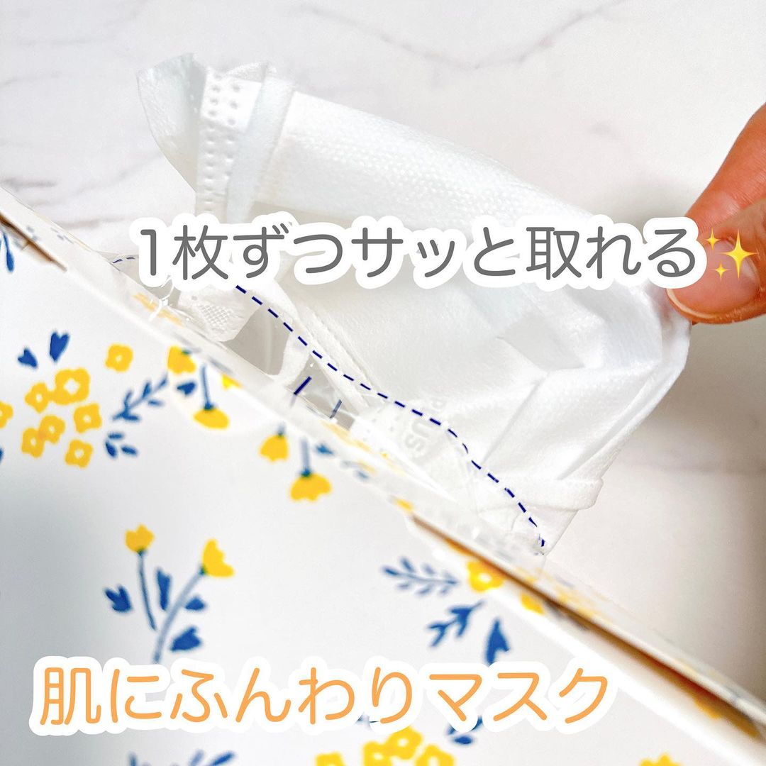 口コミ投稿：⁡⁡花柄パッケージが可愛い『肌にふんわりマスク フラワーボックス』中身はマスクだよ…