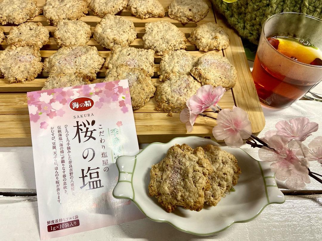 口コミ投稿：𓌉◯𓇋　米粉とオートミールを使ったクッキーに海の精の#桜の塩甘じょっぱさが合う♡可愛…