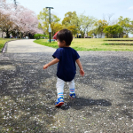 ひなぴよ日記φ(．．)桜その2🌸今日も頂いた服を着てお花見ピクニック🌸🌸🌸ゆったりシルエットが可愛いロンパース💕後ろ姿が特にイチオシなのです(*･ω･)･･─･･─･･─･･─･･─…のInstagram画像