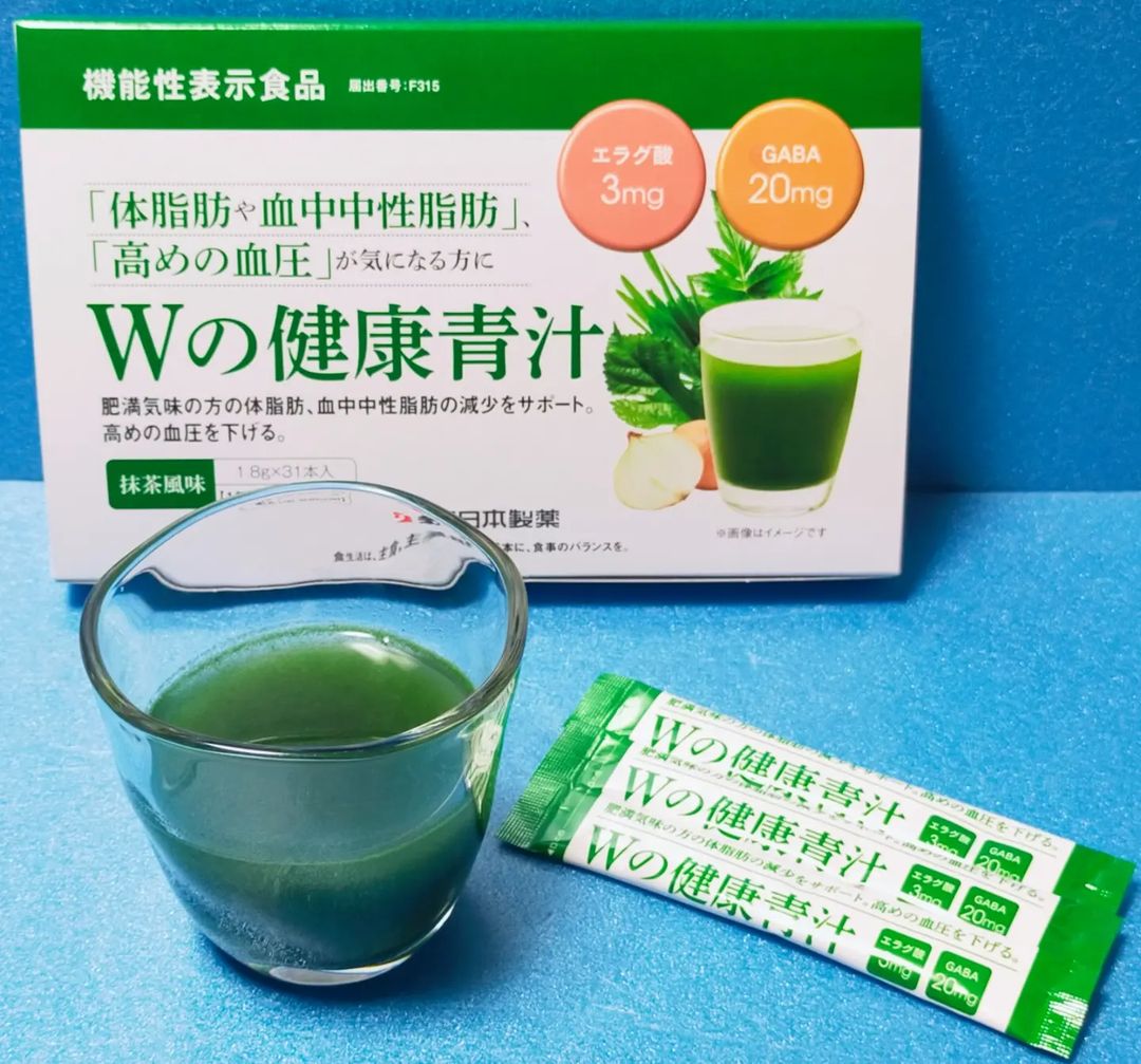 口コミ投稿：Wの健康青汁。なんとこちら、青汁に肥満気味の方の#体脂肪 、#血中中性脂肪 の減少を…