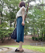 ニッセン❤️⁡【接触冷感】さらひやカットソーワイドパンツ（選べる２レングス）⁡商品番号：ZZY0121C0003⁡グリーンカラーがオシャレ✨⋆⸜💚⸝‍⋆⁡カラーバリエーションは6色ある…のInstagram画像