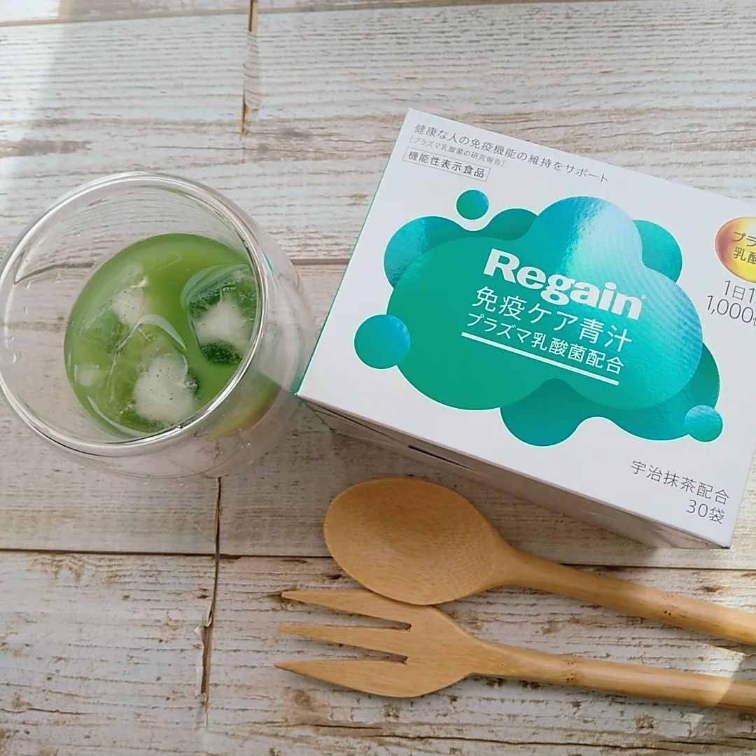 口コミ投稿：最近始めた私の新しい習慣🌿‬⁡⁡⁡⁡Regain(リゲイン)免疫ケア青汁です。⁡⁡⁡⁡こちらの青…