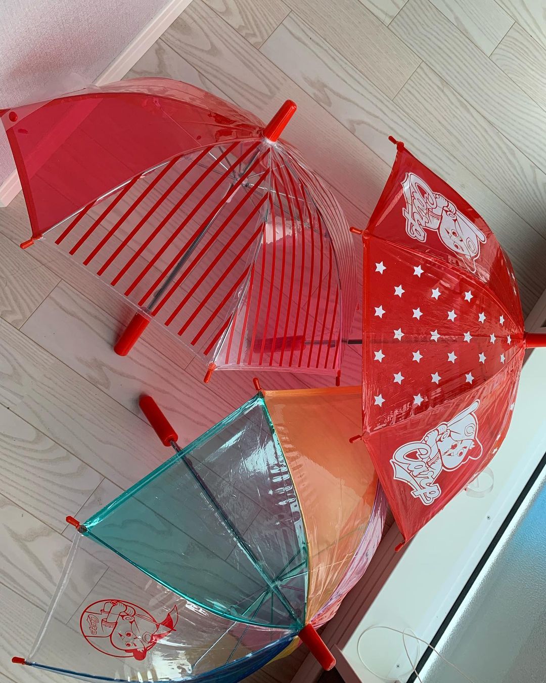口コミ投稿：.カープファン何万人とお揃いの傘🤣3本ともデザイン可愛い❤️子供が持つとちょうどいい…